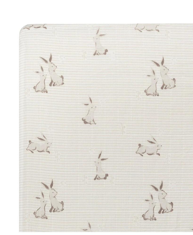 Crane Baby Cotton Bunny Fitted Crib Sheet