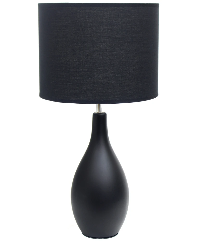 Creekwood Home Essentix 18.11" Traditional Standard Ceramic Dewdrop Table Desk Lamp with Matching Fabric Shade