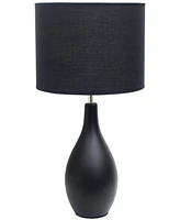 Creekwood Home Essentix 18.11" Traditional Standard Ceramic Dewdrop Table Desk Lamp with Matching Fabric Shade