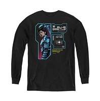 Blue Beetle Youth Data Read Out Long Sleeve Sweatshirt