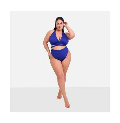 Rebdolls Plus Size Capri High Waist Bikini Bottom