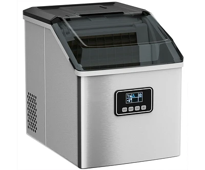 Slickblue 48 lbs Stainless Self-Clean Ice Maker with Lcd Display