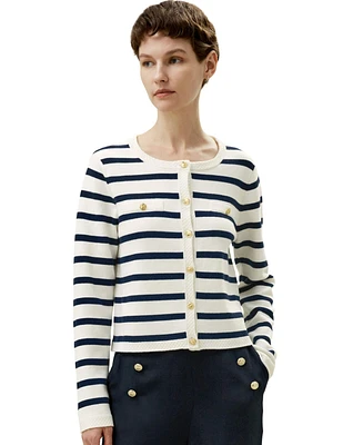 Lilysilk Women's Gariana Striped Wool Cardigan