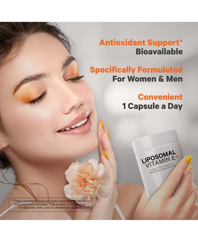 Codeage Liposomal Vitamin E Supplement - All Vitamin E Tocopherols - 3-Month Supply - Alpha Tocopherols, Beta, Gamma, and Delta