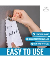 Set of 12 Magnets for Whiteboard & Refrigerator - Strong Magnetic Clips for Refrigerator with Notepad