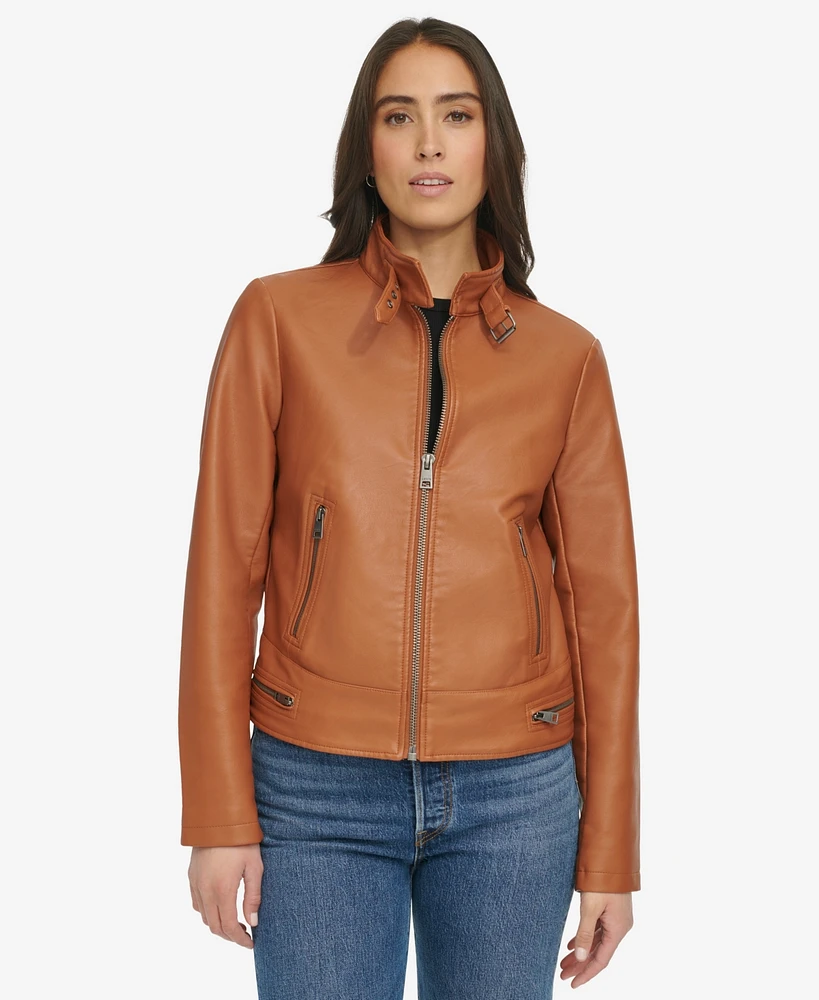 Levi's Women's Faux Leather Latch Collar Racer Jacket