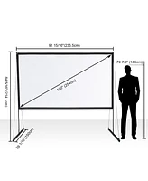 100" Portable Detachable Projector Screen with Stand Movie Projection 16:9 Hd 1.1 Gain