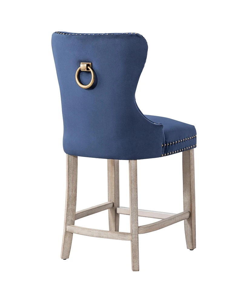 WestinTrends Tufted Velvet Counter Stool (Set of 2)