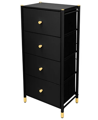 Simplify 4 Drawer Luxury Dresser in Black