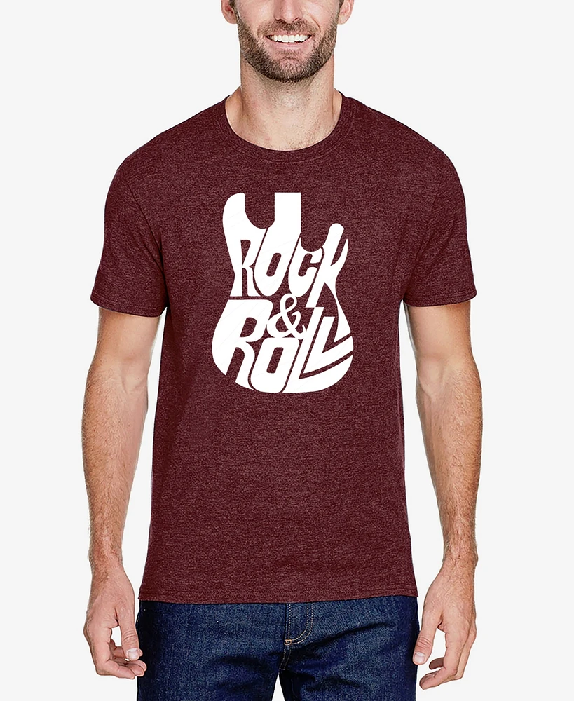 La Pop Art Rock And Roll Guitar - Men's Premium Blend Word T-Shirt