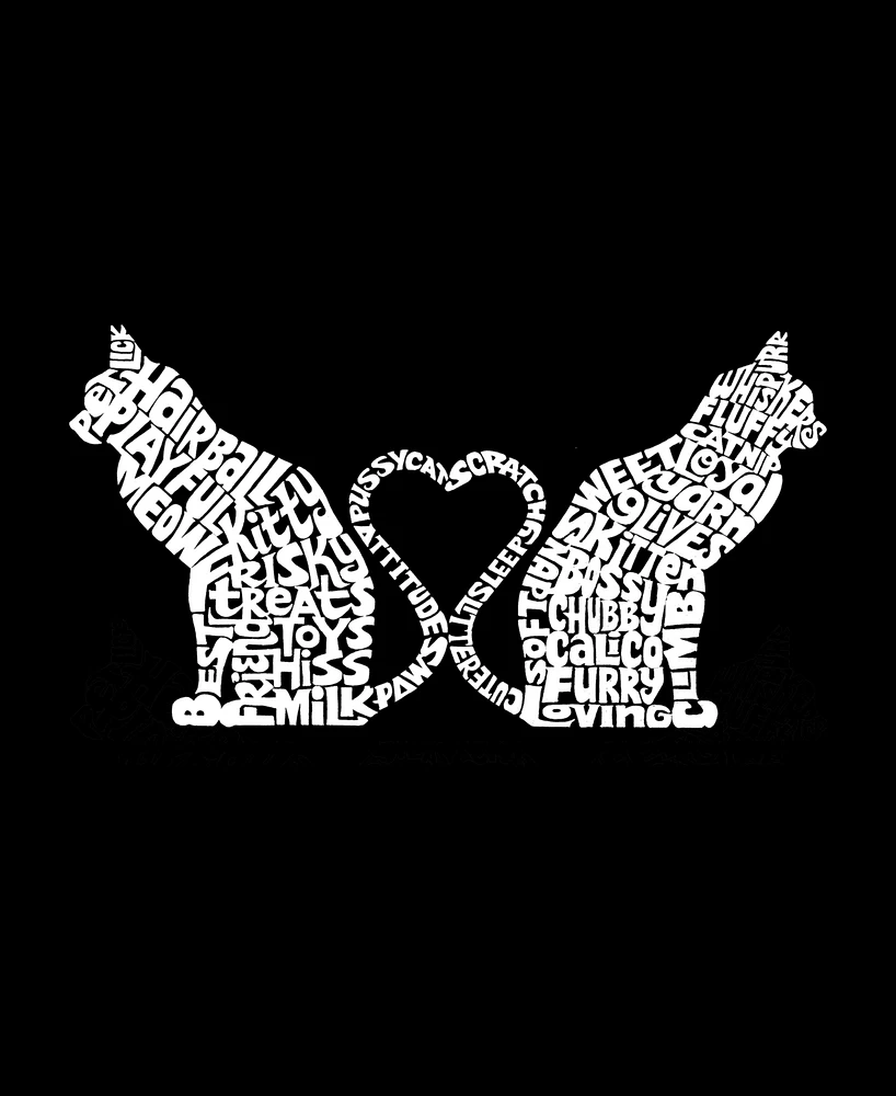 La Pop Art Cat Tail Hearts - Men's Word Long Sleeve T-Shirt