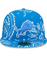 New Era Men's Blue Detroit Lions Paisley 59Fifty Fitted Hat