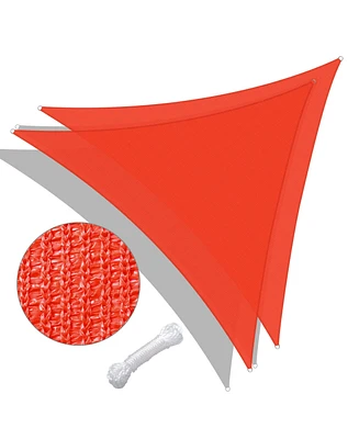 2 Pack 25 Ft 97% Uv Block Triangle Sun Shade Sail Canopy Outdoor Pool Cover Net