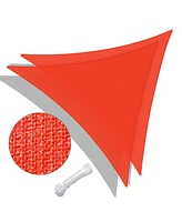 2 Pack 25 Ft 97% Uv Block Triangle Sun Shade Sail Canopy Outdoor Pool Cover Net