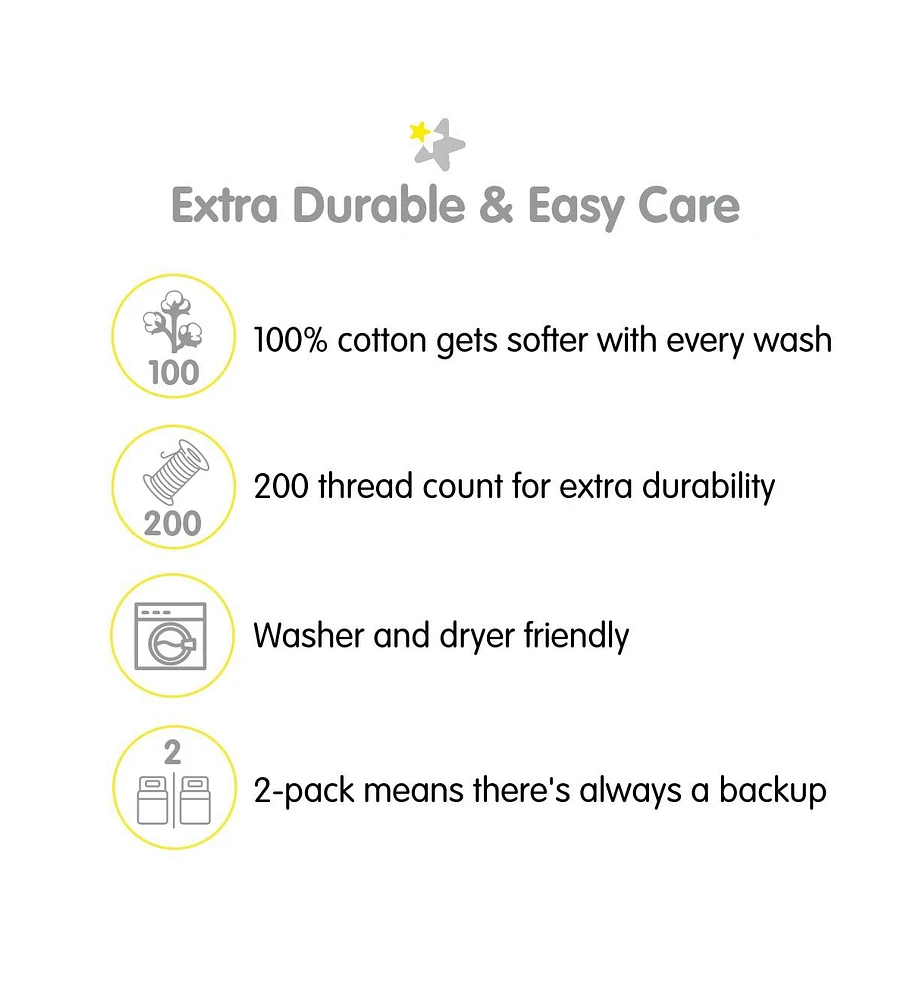 Breathable Baby Cotton Percale Pillowcase, For 13" x 18" Toddler Pillow