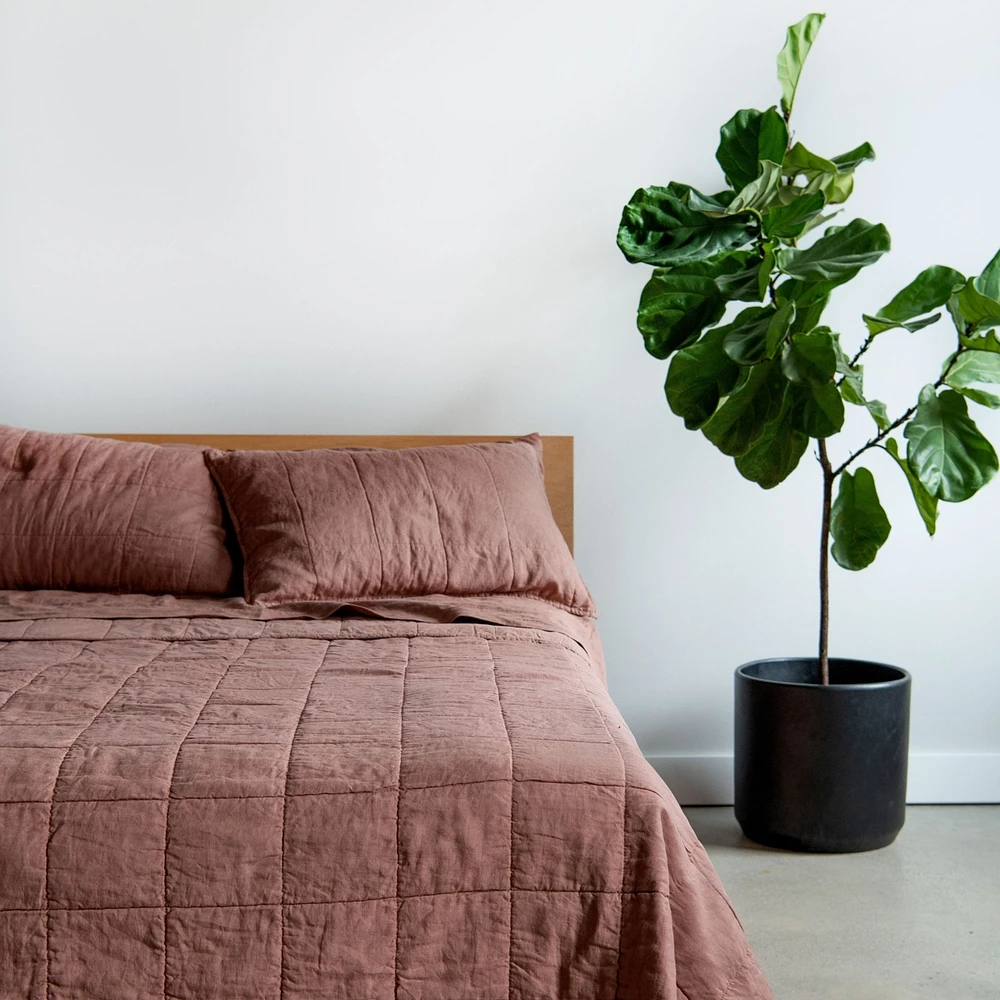 French Linen Quilted Sham Set