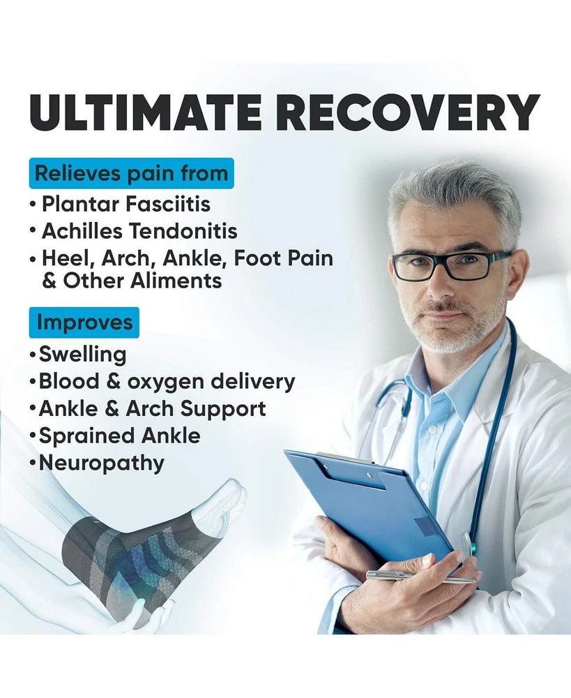 Powerlix - Orthopedic Feet Brace Women & Men: for Arthritis, Tendinitis