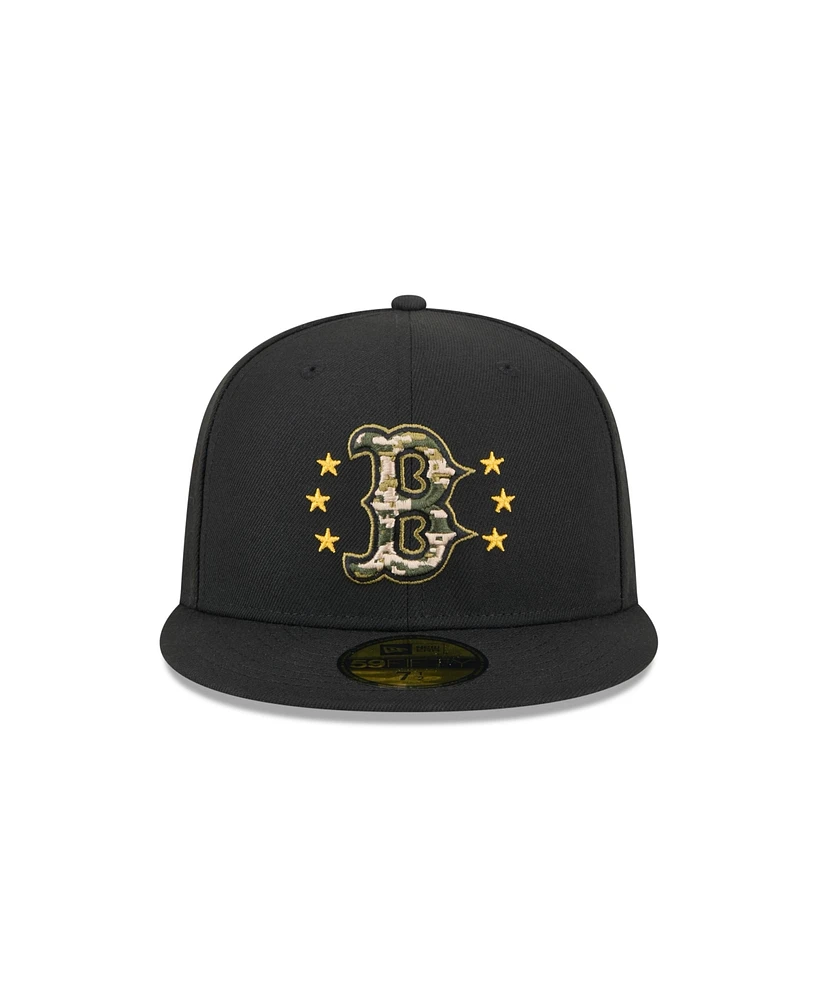 New Era Men's Black Boston Red Sox 2024 Armed Forces Day On-Field 59FIFTY Fitted Hat