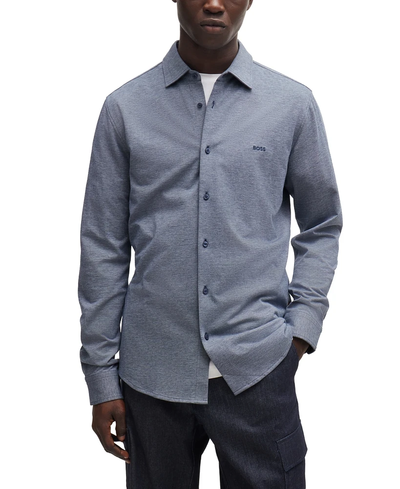 Boss by Hugo Boss Men's Melange Slim-Fit Casual Shirt