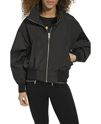 Karl Lagerfeld Paris Women's Karl Lagerfeld Dropped Shoulder Bomber Jacket