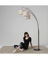 Trilage 84" Led Contemporary Arc Floor Lamp with Marble Base, Bulbs Included