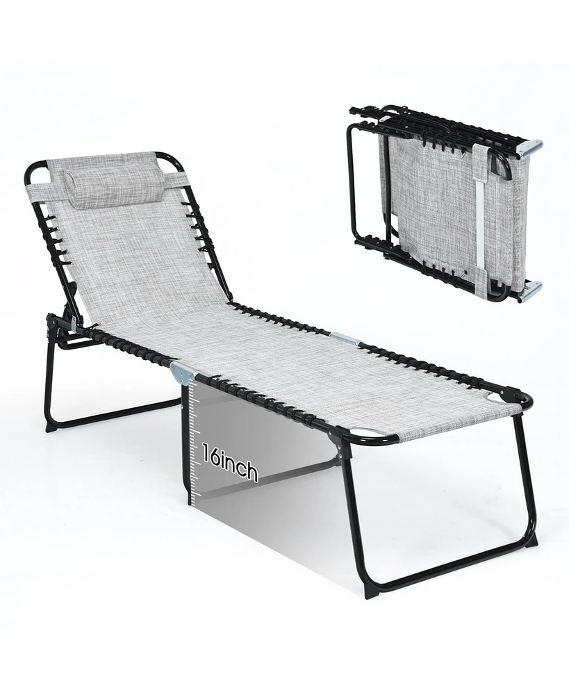 Inolait Sugift Foldable Recline Lounge Chair with Adjustable Backrest and Footrest