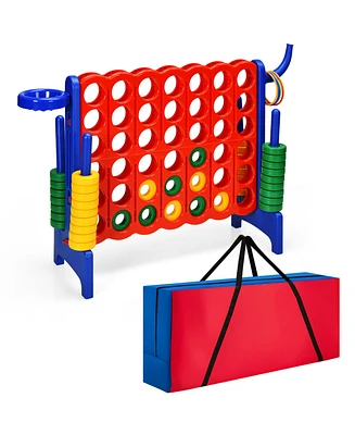 2 Pcs Giant 4 A Row Jumbo 4-to-Score Game Set W/Storage Carrying Bag for Kids Adult