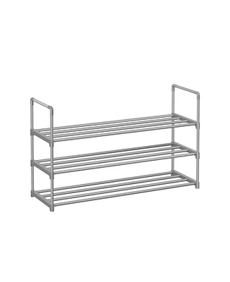 Slickblue Shoe Rack, 3 Tier Shoe Organizer, Metal Shoe Storage Shelf for 15 Pairs of Shoes