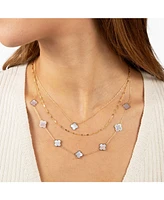 The Lovery Small Mother of Pearl Clover Necklace 14K Gold