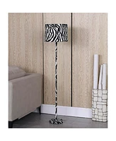 59" Faux Suede Zebra Print Floor Lamp