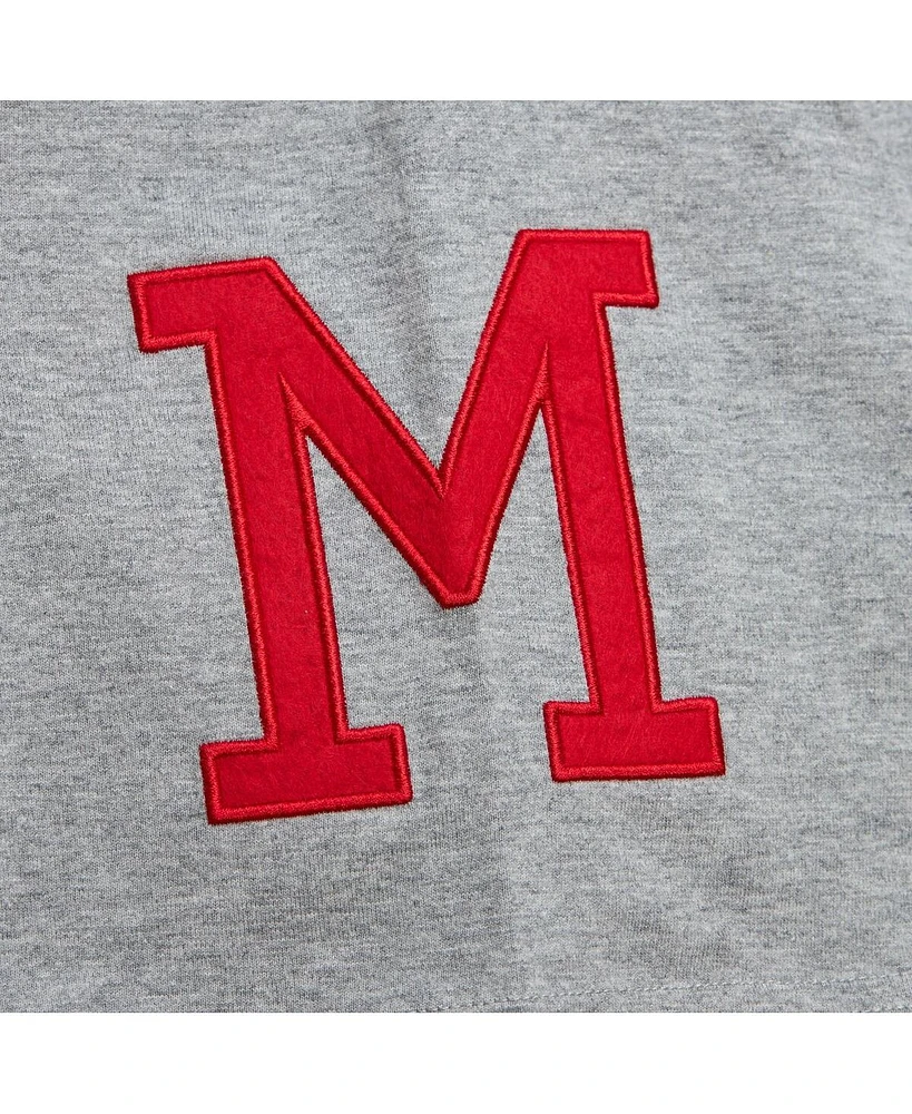 Mitchell Ness Men's Hank Aaron Heather Gray Milwaukee Braves Cooperstown Collection Legends T-Shirt