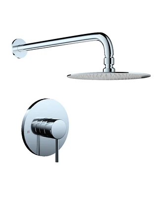 Wall Mounted Shower Faucet In Chrome(Valve Included)