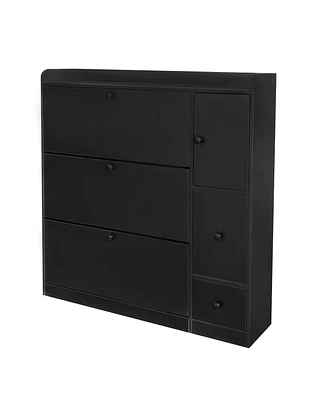 3-Drawer Shoe Cabinet & Seat Organizer
