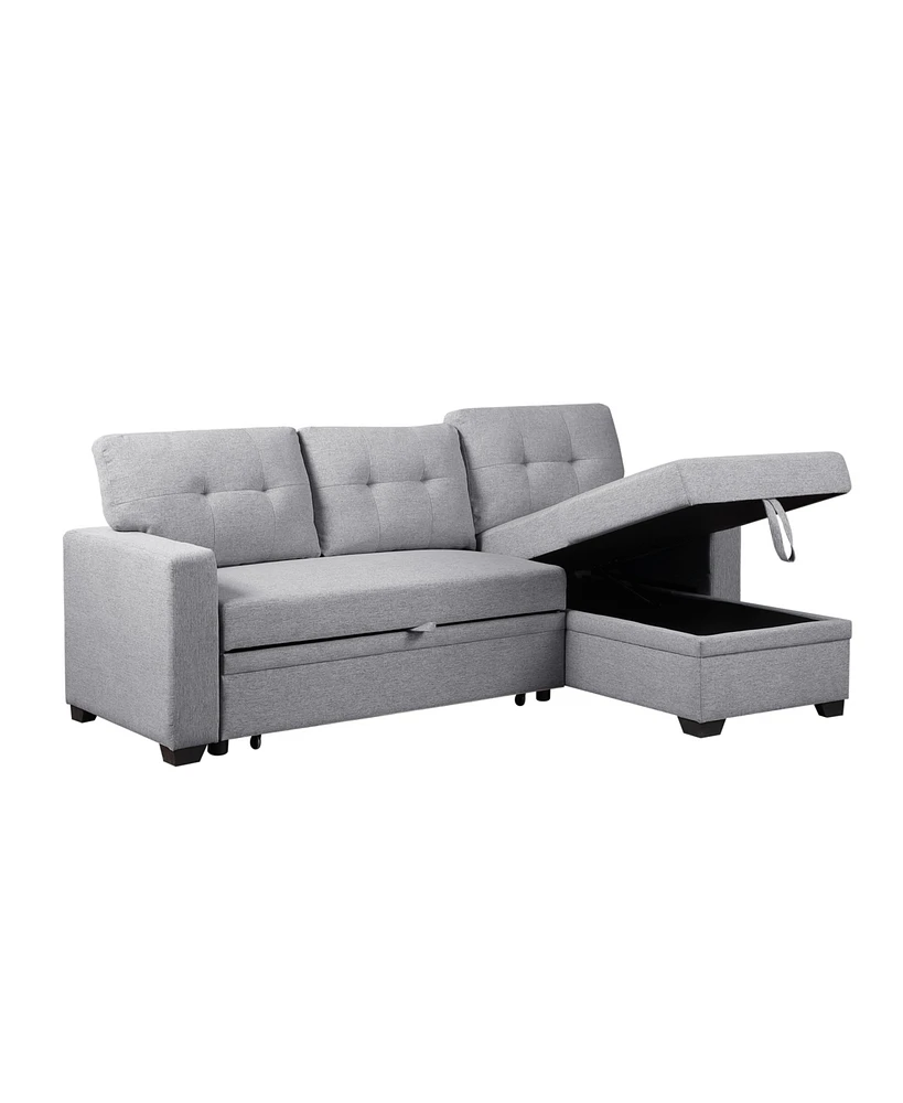 Streamdale Furniture Upholstered Pull Out Sectional Sofa With Chaise