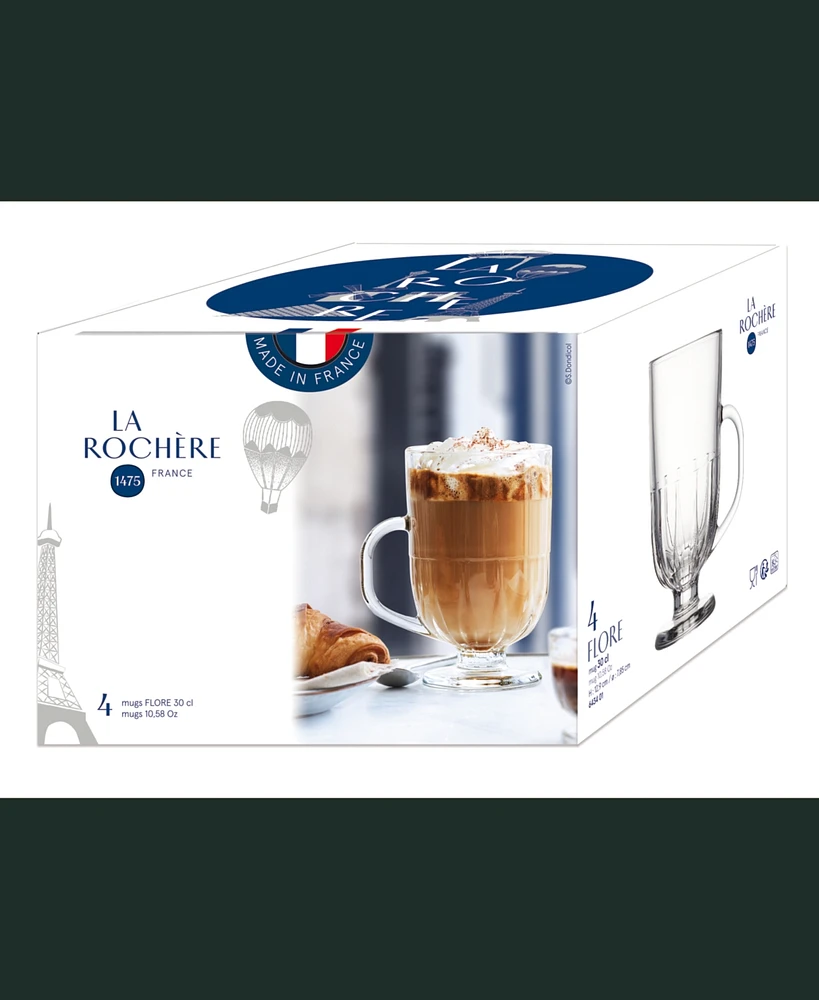 La Rochere Flore 10 Ounce Coffee Mug, Set of 4