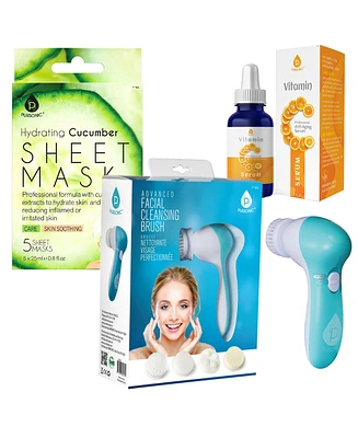 Pursonic Skin Revive Bundle: Cucumber Masks, Cleansing Brush, Vitamin C Serum