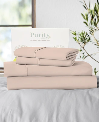 Purity Home 400 Thread Count Cotton Percale 4-Pc. Sheet Set