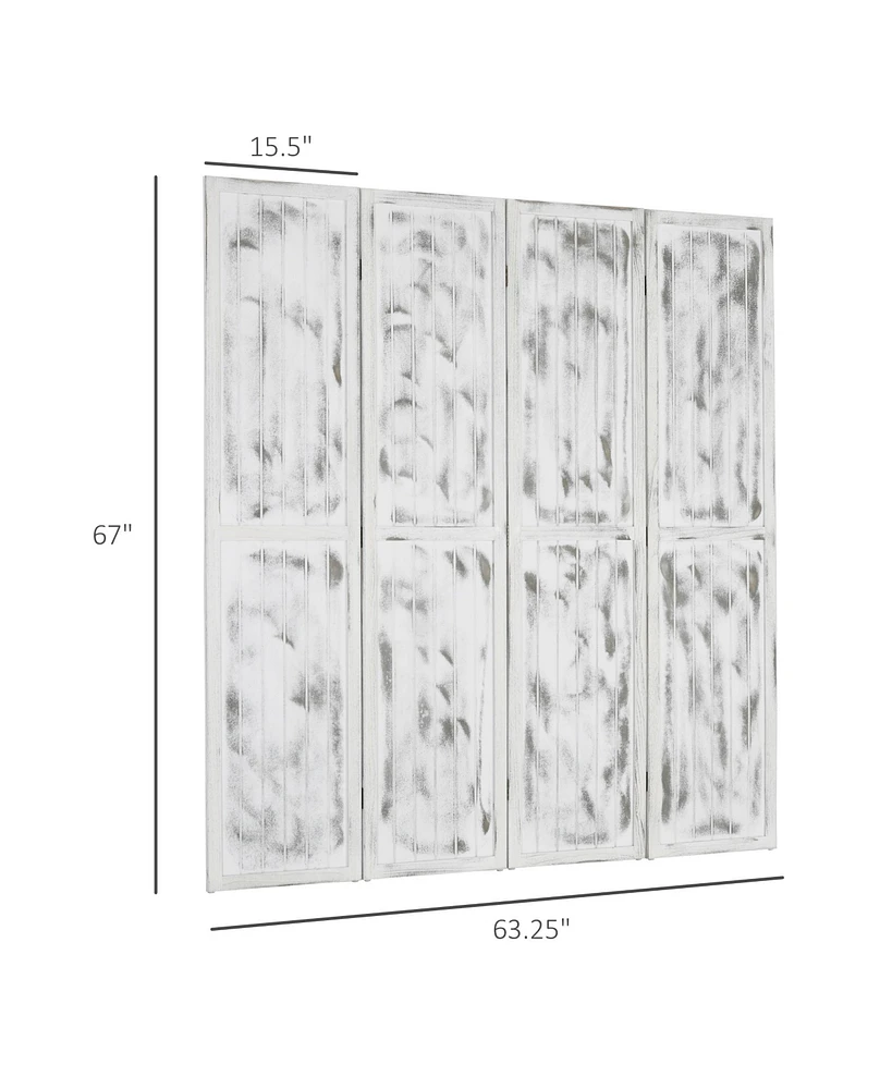 Homcom 5.5' 4 Panel Room Divider Folding Privacy Screen Panels,