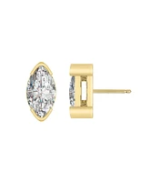 Extra Mini 14k Gold Plated Marquise Stud Earrings