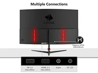 Z-edge UG27 27 inch 1080P Fhd 200Hz 1ms Curved Gaming Monitor, Hdmi 2.1, Dp 1.4