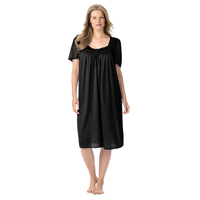 Only Necessities Women's Short Silky Lace-Trim Gown