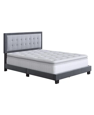 Pisa Velvet Upholstered Platform Bed Frame with Adjustable Headboard - Boyd Sleep