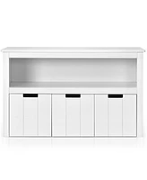 Kid Toy Storage Cabinet 3 Drawer Chest w/Wheels Large Storage Cube Shelf