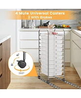 10 Drawer Rolling Storage Cart Scrapbook Paper Office School