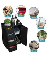 4 Drawer Freestanding Bathroom Floor Cabinet Adjustable Storage Cupboard