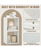 2PCS Stackable Storage Cube Free-standing Storage Organizer Bookcase for Bedroom