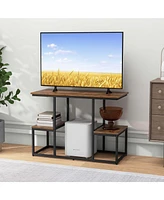 Rustic Tv Console Table for 50" TVs Industrial Sofa Table with Open Storage Shelves