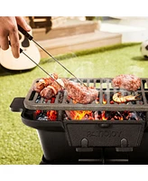 Heavy Duty Cast Iron Charcoal Grill Tabletop Bbq Grill Stove for Camping Picnic