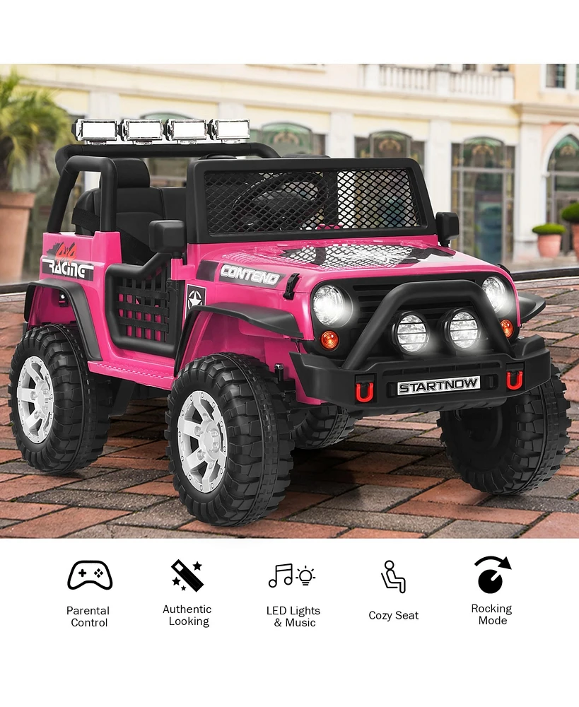 12V Kids Ride On Truck Remote Control Electric Car with Lights&Music