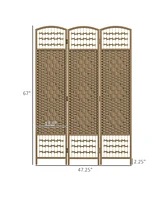 Homcom 3 Panel Room Divider, Folding Screen, 5.6', Natural